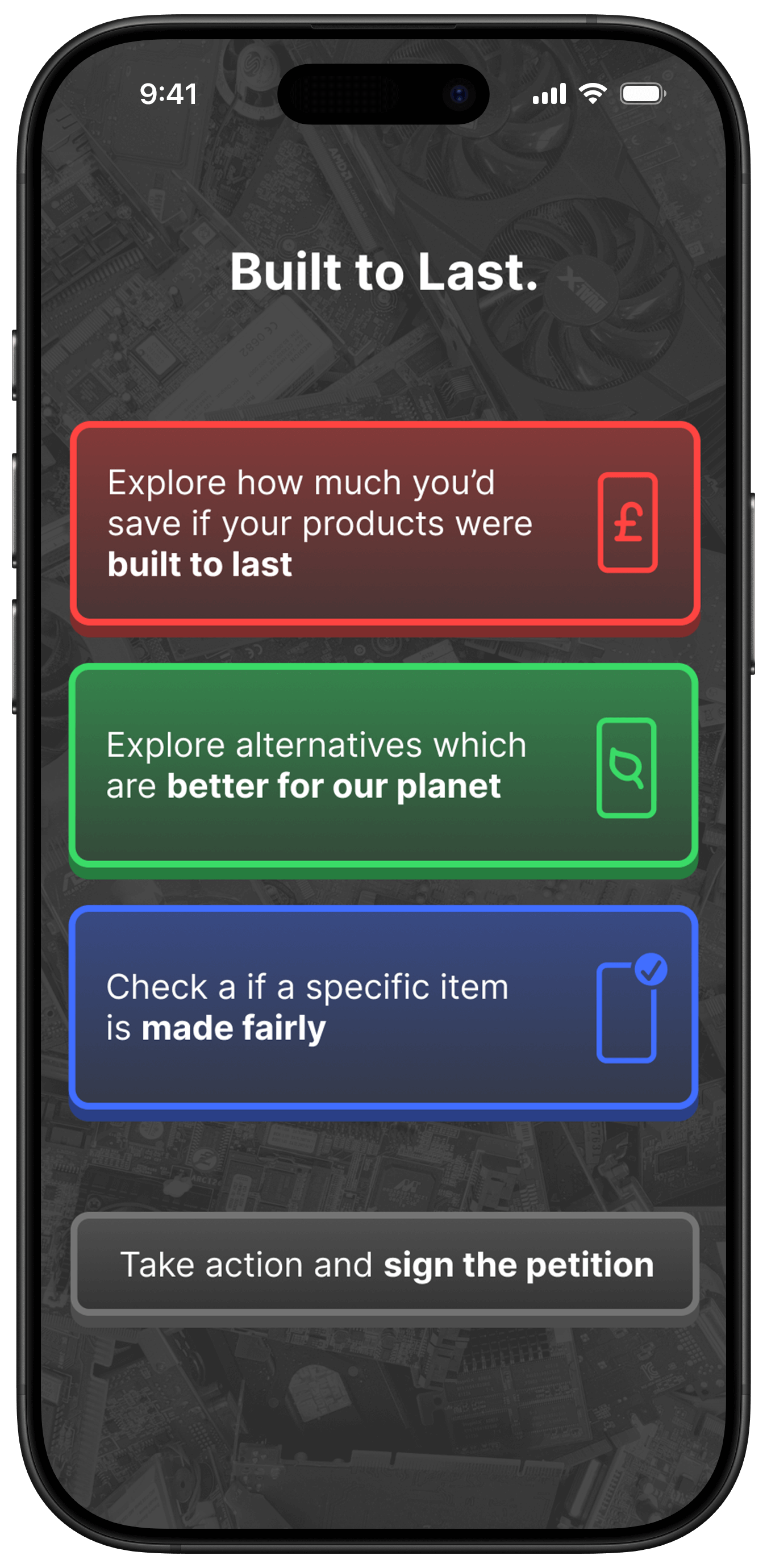 The home screen of the tostada cooking app, showing various recipes for a tostada.