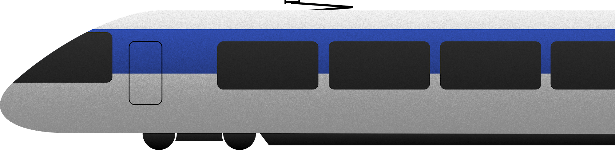 graphic of a train with a blue stripe on the side